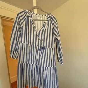 Blue and white summer dress